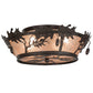 Meyda Lighting Oak Leaf & Acorn 20" 4-Light Timeless Bronze Flush Mount Light With Silver Mica Shade Glass