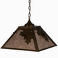 Meyda Lighting Oak Leaf & Acorn 22" 2-Light Antique Copper Pendant Light With Silver Mica Shade Glass