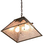 Meyda Lighting Oak Leaf & Acorn 22" 2-Light Antique Copper Pendant Light With Silver Mica Shade Glass