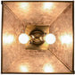 Meyda Lighting Oak Leaf & Acorn 22" 2-Light Antique Copper Pendant Light With Silver Mica Shade Glass