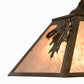 Meyda Lighting Oak Leaf & Acorn 22" 2-Light Antique Copper Pendant Light With Silver Mica Shade Glass