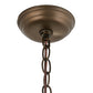 Meyda Lighting Oak Leaf & Acorn 22" 2-Light Antique Copper Pendant Light With Silver Mica Shade Glass