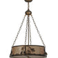 Meyda Lighting Oak Leaf & Acorn 22" 8-Light Dark Burnished Antique Copper Inverted Pendant Light With Silver Mica Shade Glass