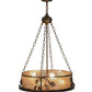 Meyda Lighting Oak Leaf & Acorn 22" 8-Light Dark Burnished Antique Copper Inverted Pendant Light With Silver Mica Shade Glass