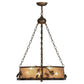 Meyda Lighting Oak Leaf & Acorn 22" 8-Light Dark Burnished Antique Copper Inverted Pendant Light With Silver Mica Shade Glass