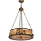 Meyda Lighting Oak Leaf & Acorn 22" 8-Light Dark Burnished Antique Copper Inverted Pendant Light With Silver Mica Shade Glass