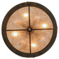 Meyda Lighting Oak Leaf & Acorn 22" 8-Light Dark Burnished Antique Copper Inverted Pendant Light With Silver Mica Shade Glass