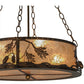 Meyda Lighting Oak Leaf & Acorn 22" 8-Light Dark Burnished Antique Copper Inverted Pendant Light With Silver Mica Shade Glass