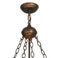 Meyda Lighting Oak Leaf & Acorn 22" 8-Light Dark Burnished Antique Copper Inverted Pendant Light With Silver Mica Shade Glass