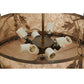 Meyda Lighting Oak Leaf & Acorn 22" 8-Light Dark Burnished Antique Copper Inverted Pendant Light With Silver Mica Shade Glass