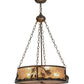 Meyda Lighting Oak Leaf & Acorn 22" 8-Light Dark Burnished Antique Copper Inverted Pendant Light With Silver Mica Shade Glass