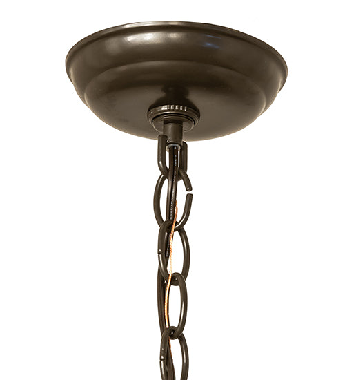 Meyda Lighting Oak Leaf & Acorn 23" 2-Light Timeless Bronze Pendant Light With Silver Mica Shade Glass