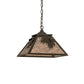 Meyda Lighting Oak Leaf & Acorn 23" 2-Light Timeless Bronze Pendant Light With Silver Mica Shade Glass