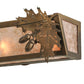 Meyda Lighting Oak Leaf & Acorn 24" 4-Light Antique Copper Vanity Light With Silver Mica Shade Glass