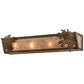 Meyda Lighting Oak Leaf & Acorn 24" 4-Light Antique Copper Vanity Light With Silver Mica Shade Glass
