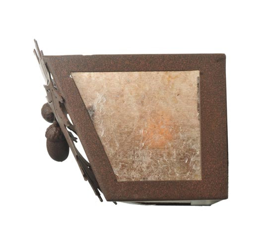 Meyda Lighting Oak Leaf & Acorn 24" 4-Light Cafe Noir Vanity Light With Silver Mica Shade Glass