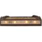 Meyda Lighting Oak Leaf & Acorn 24" 4-Light Cafe Noir Vanity Light With Silver Mica Shade Glass