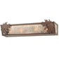 Meyda Lighting Oak Leaf & Acorn 24" 4-Light Cafe Noir Vanity Light With Silver Mica Shade Glass