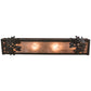 Meyda Lighting Oak Leaf & Acorn 24" 4-Light Timeless Bronze Vanity Light With Silver Mica Shade Glass