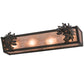 Meyda Lighting Oak Leaf & Acorn 24" 4-Light Timeless Bronze Vanity Light With Silver Mica Shade Glass