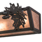 Meyda Lighting Oak Leaf & Acorn 24" 4-Light Timeless Bronze Vanity Light With Silver Mica Shade Glass