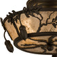 Meyda Lighting Oak Leaf & Acorn 250665 10" 2-Light Oil Rubbed Bronze Flush Mount Light With Silver Mica Shade Glass