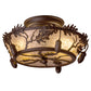 Meyda Lighting Oak Leaf & Acorn 250665 10" 2-Light Oil Rubbed Bronze Flush Mount Light With Silver Mica Shade Glass
