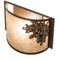 Meyda Lighting Oak Leaf & Acorn 259141 12" Rust Wall Sconce With Silver Mica Shade Glass