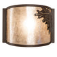 Meyda Lighting Oak Leaf & Acorn 259141 12" Rust Wall Sconce With Silver Mica Shade Glass