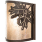 Meyda Lighting Oak Leaf & Acorn 259141 12" Rust Wall Sconce With Silver Mica Shade Glass