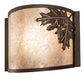 Meyda Lighting Oak Leaf & Acorn 259141 12" Rust Wall Sconce With Silver Mica Shade Glass