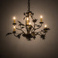Meyda Lighting Oak Leaf & Acorn 28" 6-Light Antique Copper Chandelier With Ivory Faux Candlelight