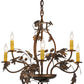 Meyda Lighting Oak Leaf & Acorn 28" 6-Light Antique Copper Chandelier With Ivory Faux Candlelight