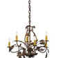 Meyda Lighting Oak Leaf & Acorn 28" 6-Light Antique Copper Chandelier With Ivory Faux Candlelight