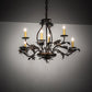 Meyda Lighting Oak Leaf & Acorn 28" 6-Light Dark Burnished Antique Copper Chandelier With Ivory Faux Candlelight