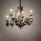 Meyda Lighting Oak Leaf & Acorn 28" 6-Light Timeless Bronze Chandelier With Ivory Faux Candlelight