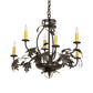 Meyda Lighting Oak Leaf & Acorn 28" 6-Light Timeless Bronze Chandelier With Ivory Faux Candlelight