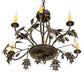 Meyda Lighting Oak Leaf & Acorn 28" 6-Light Timeless Bronze Chandelier With Ivory Faux Candlelight
