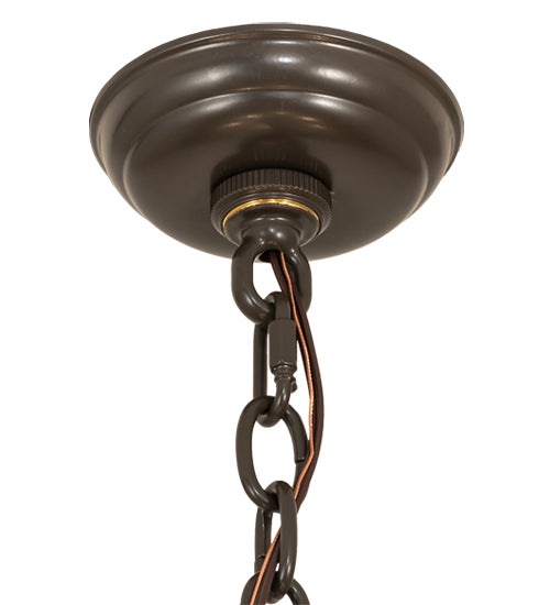 Meyda Lighting Oak Leaf & Acorn 28" 6-Light Timeless Bronze Chandelier With Ivory Faux Candlelight