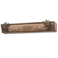 Meyda Lighting Oak Leaf & Acorn 29" 4-Light Antique Copper Vanity Light With Silver Mica Shade Glass