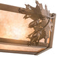 Meyda Lighting Oak Leaf & Acorn 29" 4-Light Antique Copper Vanity Light With Silver Mica Shade Glass