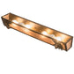 Meyda Lighting Oak Leaf & Acorn 29" 4-Light Antique Copper Vanity Light With Silver Mica Shade Glass
