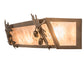 Meyda Lighting Oak Leaf & Acorn 29" 4-Light Antique Copper Vanity Light With Silver Mica Shade Glass