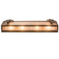Meyda Lighting Oak Leaf & Acorn 29" 4-Light Antique Copper Vanity Light With Silver Mica Shade Glass