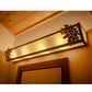 Meyda Lighting Oak Leaf & Acorn 36" 4-Light Dark Burnished Antique Copper Vanity Light With Creme Carrara Idalight Shade