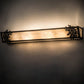 Meyda Lighting Oak Leaf & Acorn 36" 4-Light Dark Burnished Antique Copper Vanity Light With Creme Carrara Idalight Shade