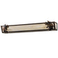 Meyda Lighting Oak Leaf & Acorn 36" 4-Light Dark Burnished Antique Copper Vanity Light With Creme Carrara Idalight Shade