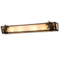 Meyda Lighting Oak Leaf & Acorn 36" 4-Light Dark Burnished Antique Copper Vanity Light With Creme Carrara Idalight Shade