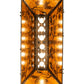 Meyda Lighting Oak Leaf & Acorn 36" 6-Light Antique Copper Island Pendant Light With Amber Mica Shade Glass