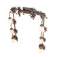 Meyda Lighting Oak Leaf & Acorn 36"W x 42"H 6-Light Dark Burnished Antique Copper Vanity Light With White Opal Shade Glass